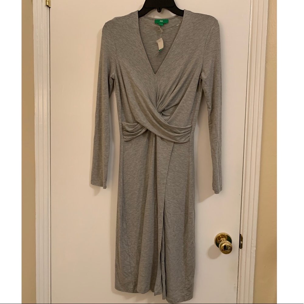 🚨LAST CHANCE🚨Grey Midi Wrap Dress